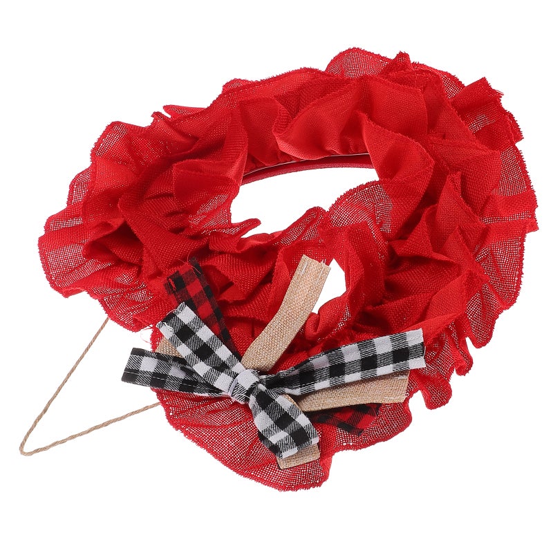 Valentine Heart Wreath Heart Shaped Garland Decor Valentine Front Door Wreath Valentine Door Wreath Decorative Wall Hanging Garland - Image 1