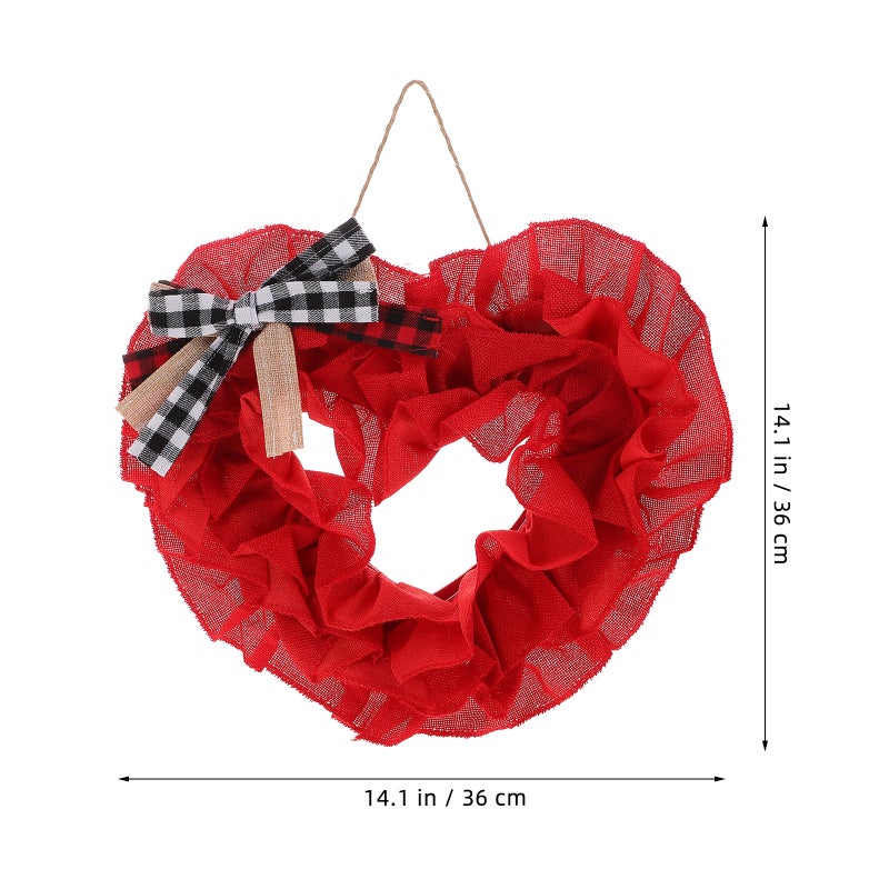 Valentine Heart Wreath Heart Shaped Garland Decor Valentine Front Door Wreath Valentine Door Wreath Decorative Wall Hanging Garland - Image 3