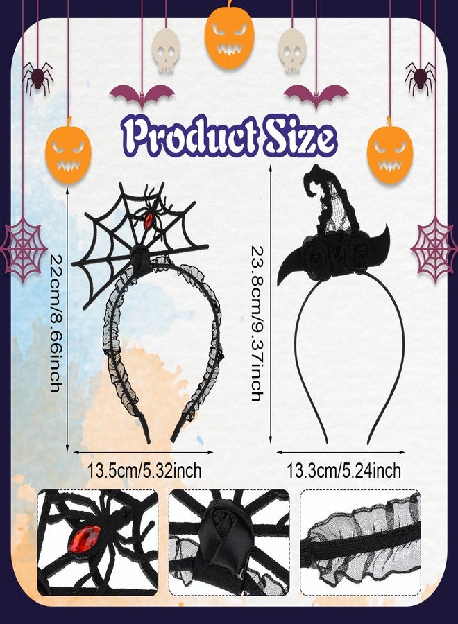 جريفوسيا طقم عصابات رأس للهالوين من قطعتين من جريفوسيا - عنكبوت، شبح، يقطينة، قبعة ساحرة، طوق شعر شيطاني - إكسسوارات تنكرية - Image 2