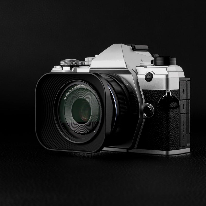 Haoge LH-F48B Square Metal Lens Hood Shade for Olympus M.ZUIKO Digital 17mm f1.8 17 1.8 Lens Replace Olympus LH-48B Black - Image 3