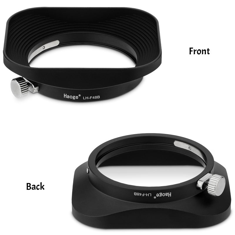 Haoge LH-F48B Square Metal Lens Hood Shade for Olympus M.ZUIKO Digital 17mm f1.8 17 1.8 Lens Replace Olympus LH-48B Black - Image 5