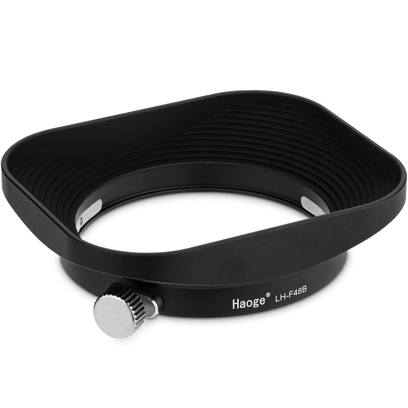 Haoge LH-F48B Square Metal Lens Hood Shade for Olympus M.ZUIKO Digital 17mm f1.8 17 1.8 Lens Replace Olympus LH-48B Black - Image 1