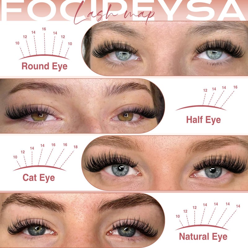 Focipeysa Volume Lash Clusters Kit D Curl Lashes Extensions Thick Volume Eyelash Clusters DIY Eyelash Extension with Lash Glue Lash Bond and Seal 10-16mm Fluffy Cluster Eyelash Extension DIY Lashes - Image 4