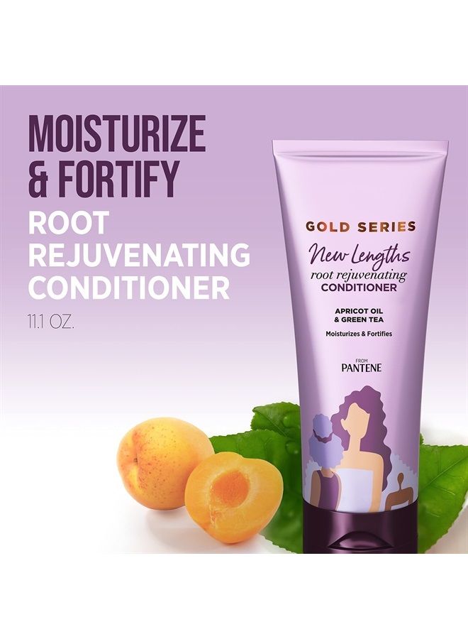Pantene Gold Series Root Rejuvenating Conditioner with Apricot Oil & Green Tea, Moisturizes & Fortifies, for Natural, Textured, Curly, Coily Hair, Sulfate Free, 11.1 Fl Oz - Image 5