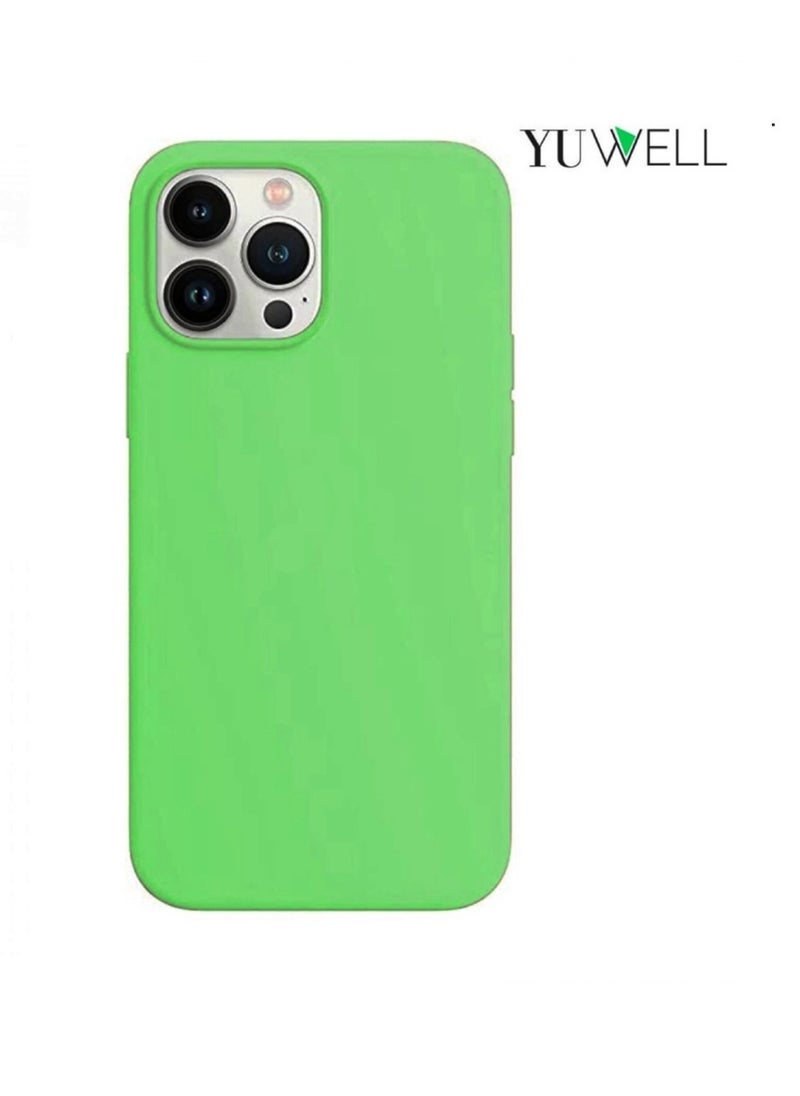 Yuwell - iPhone 14 Pro Max Case Silicone Shockproof Protective Case Cover 6.7 Inch Soft Liquid Gel Rubber iPhone 14 Pro Max Silicone Case Light Green - Image 1