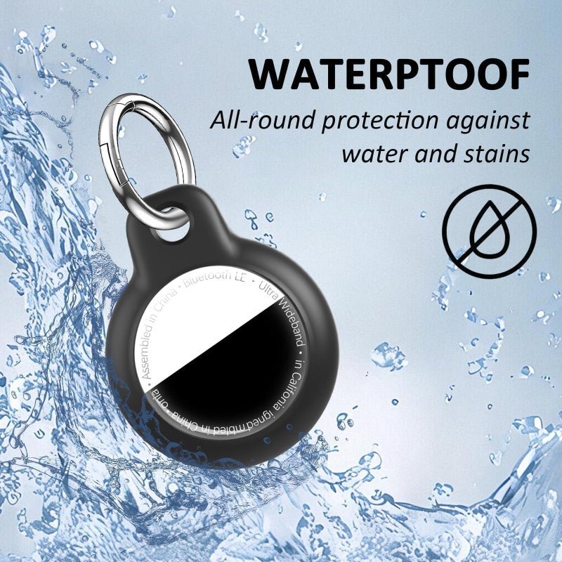 MOLOSLEEVE [1-Pack] Waterproof Case for AirTag 2 (2nd Gen) & 1st, Upgrade Shockproof Holder Keychain for Air Tag, Full Body Protective Cover for Keys, Luggage, Dog Collar (Black) - Image 5