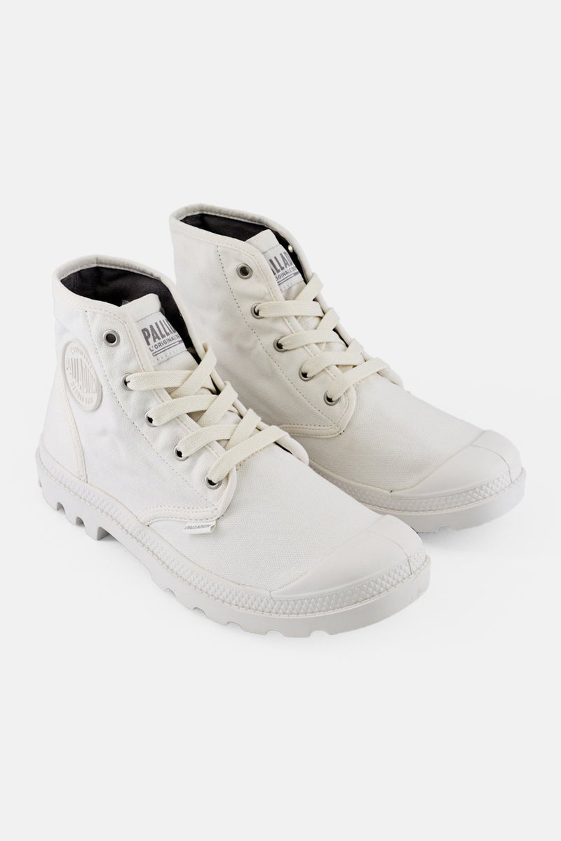 PALLADIUM Women Pampa Hi Lace Up Closed Toe High Cut Boots, White  - Image 1