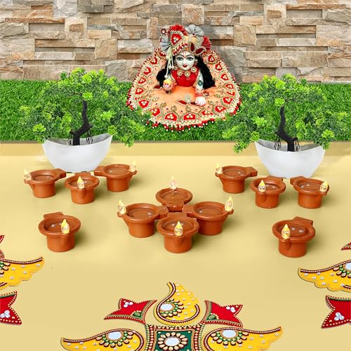 Decovaa Water Sensor Electric Diyas Candle Eco-Friendly Water Sensor Diya for Diwali Decoration, Festival, Pooja, Bolcony, Rangoli and Home Decoration (Pack of 12) - Image 3