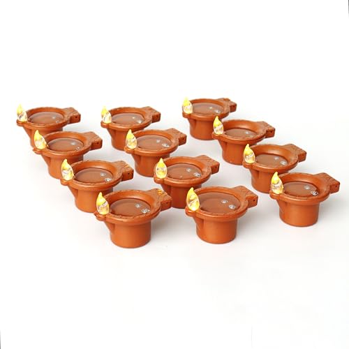 Decovaa Water Sensor Electric Diyas Candle Eco-Friendly Water Sensor Diya for Diwali Decoration, Festival, Pooja, Bolcony, Rangoli and Home Decoration (Pack of 12) - Image 5