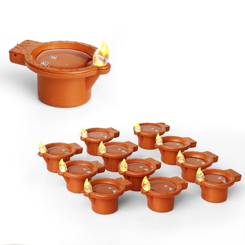 Decovaa Water Sensor Electric Diyas Candle Eco-Friendly Water Sensor Diya for Diwali Decoration, Festival, Pooja, Bolcony, Rangoli and Home Decoration (Pack of 12) - Image 1