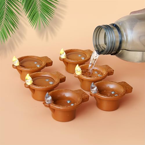 Decovaa Water Sensor Electric Diyas Candle Eco-Friendly Water Sensor Diya for Diwali Decoration, Festival, Pooja, Bolcony, Rangoli and Home Decoration (Pack of 12) - Image 4