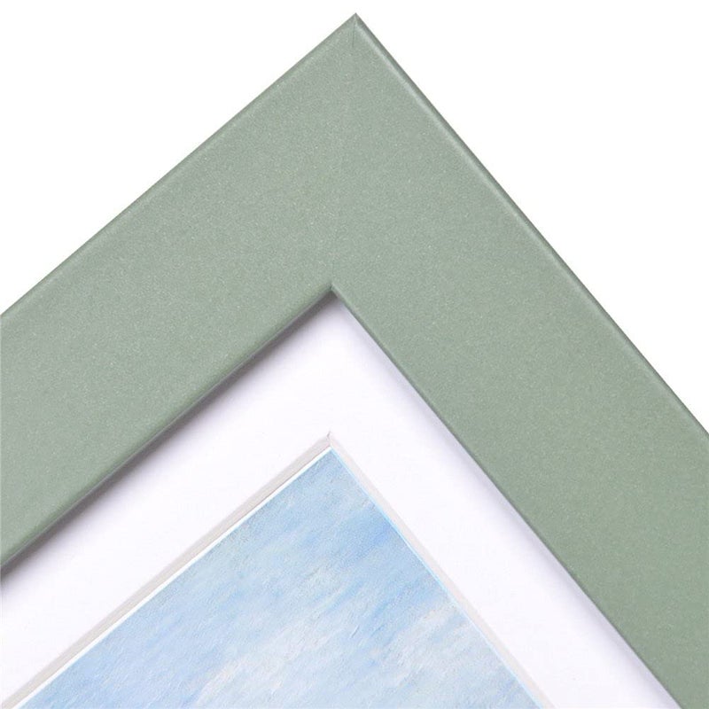 Muzilife 5x7 Wood Picture Frame Flat Set of 4 Display Pictures 4x6 with Mat or 5x7 Without Mat  Green - Image 4