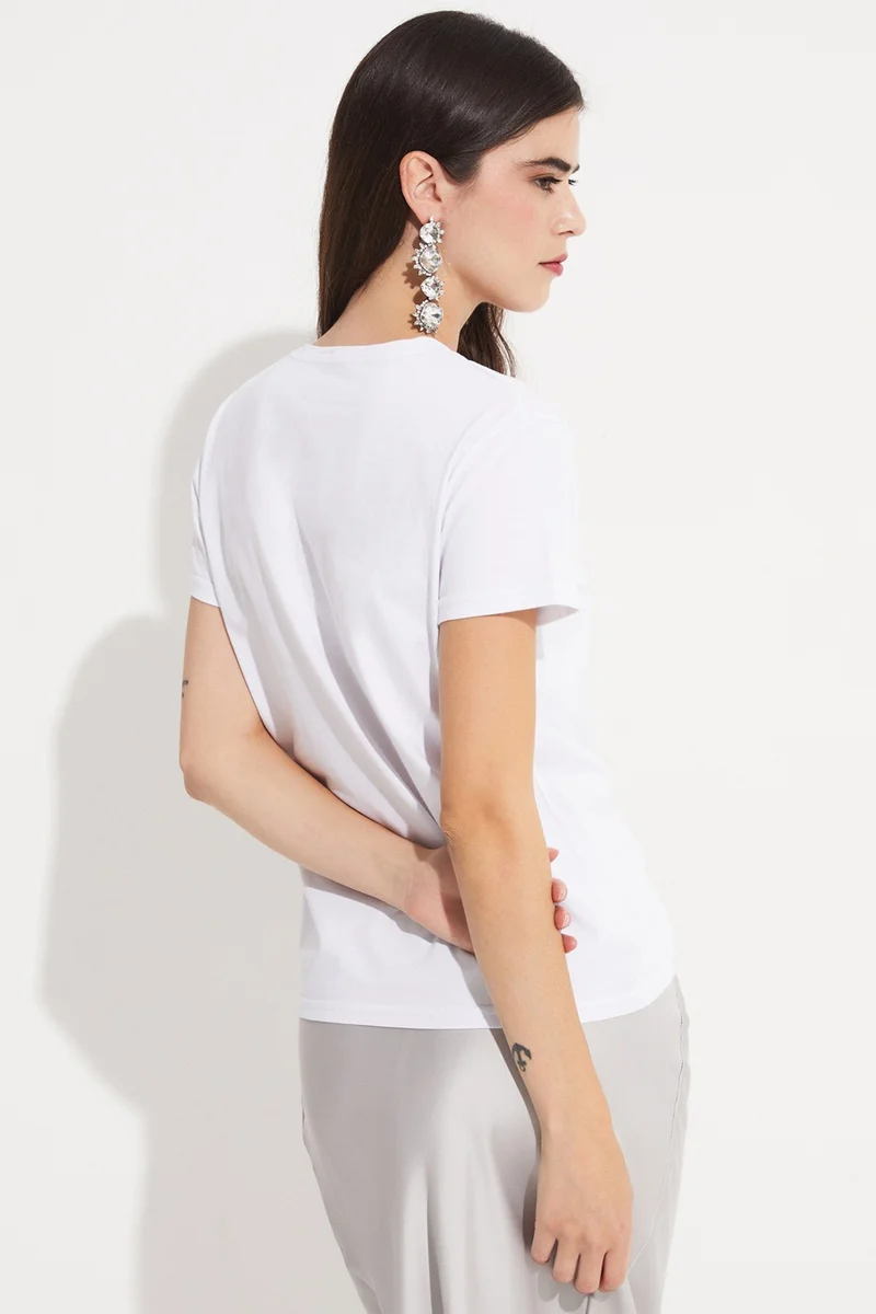 جون Black - White 2 Pack 100% Cotton Basic Women's T-Shirt