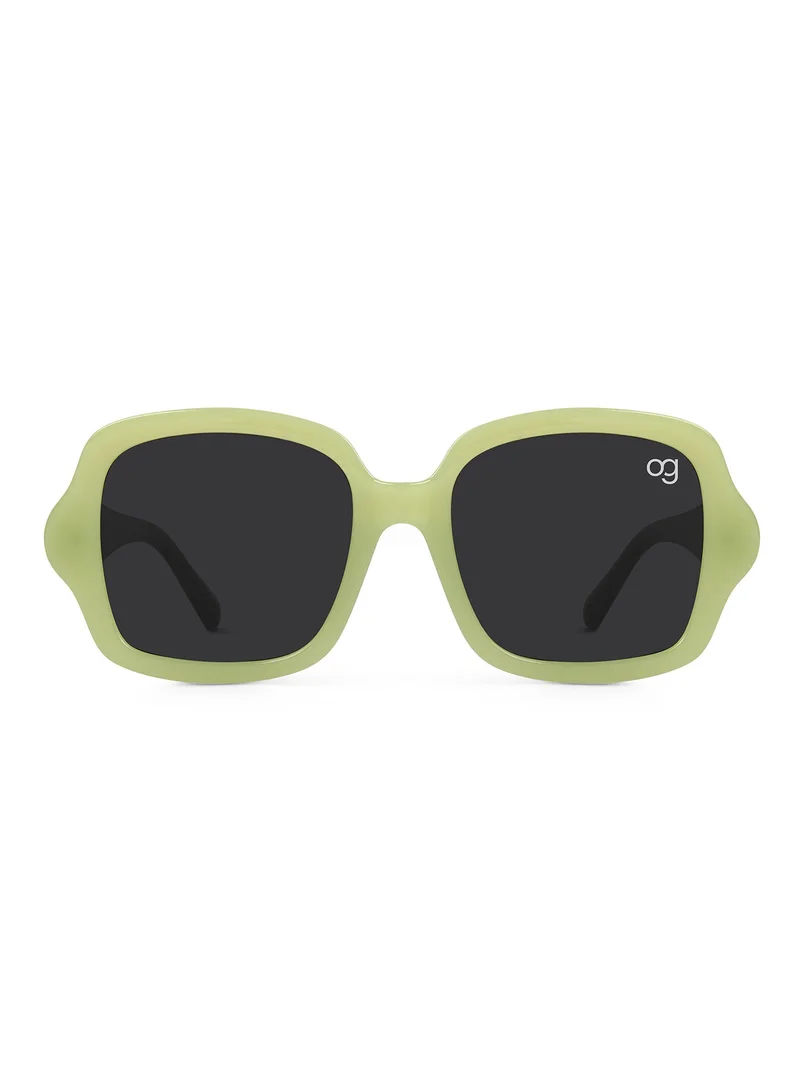 Woggles  Designer Green Square Sunglasses| Men & Women| 100% Uv Protection  | Best Price UAE