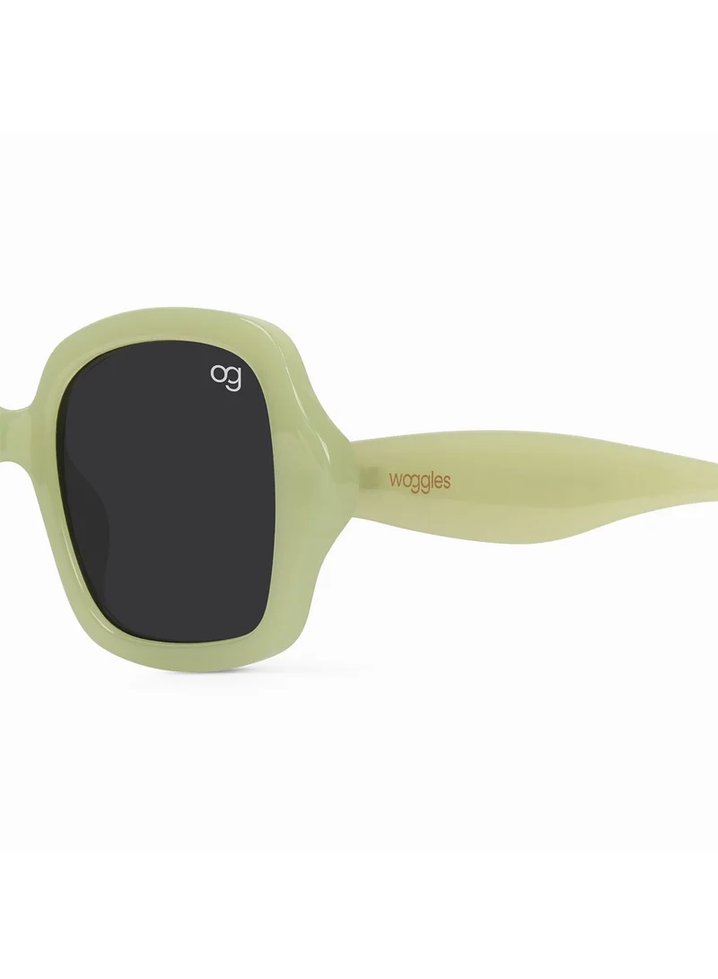 Woggles  Designer Green Square Sunglasses| Men & Women| 100% Uv Protection  | Best Price UAE