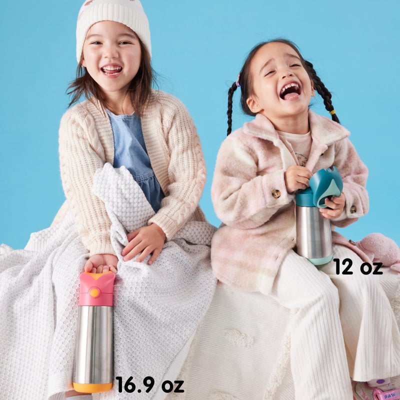 b.box 12 oz Insulated Water Bottle - Keeps Drinks Cold 8 Hours, Warm 6 Hours, Triple Wall Stainless Steel Kids Water Bottle w/Free Flow Silicone Straw, Leakproof & Dishwasher Safe - Image 2