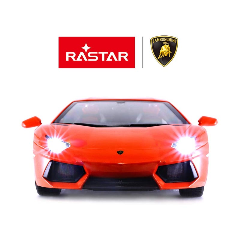 RASTAR RC Car 1:14 Lamborghini Aventador LP700-4 Remote Control Car for Boys 8-12, Working Lights - Orange 2.4GHz RC Lamborghini Toy Car - Image 2