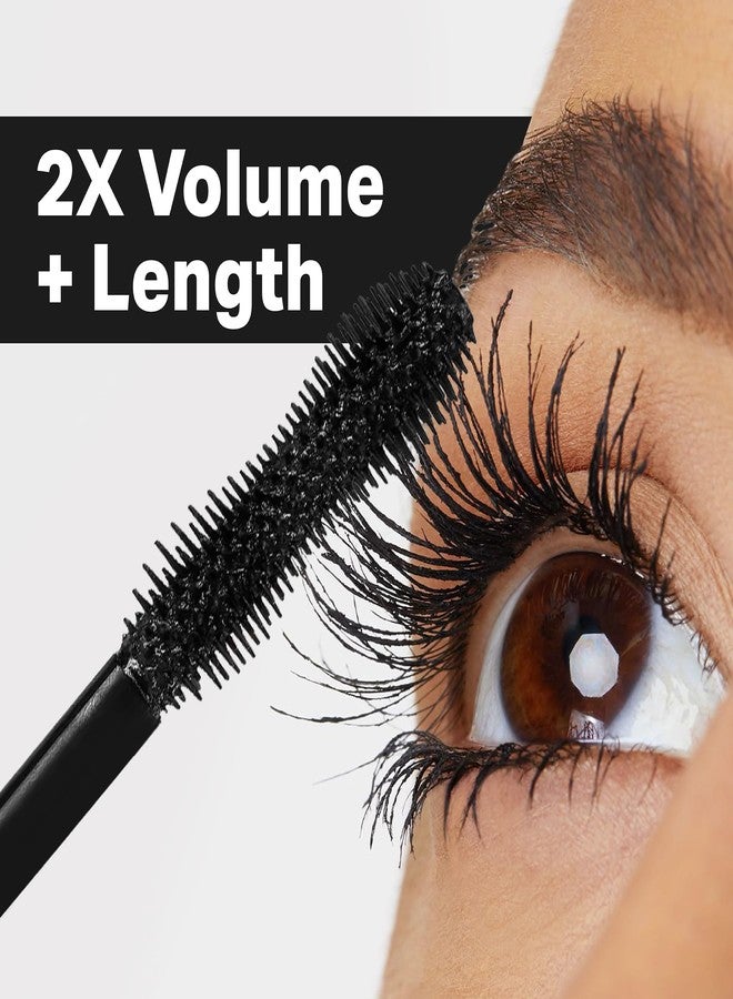 ميس تو ام ماسكارا MISS2M Forever 2X Volume + Length القابلة للغسل مع تأثير مروحة واسع العينين وفرشاة ماسكارا على شكل ساعة رملية لرموش جريئة وكبيرة، 0.34 أونصة سائلة - Image 2