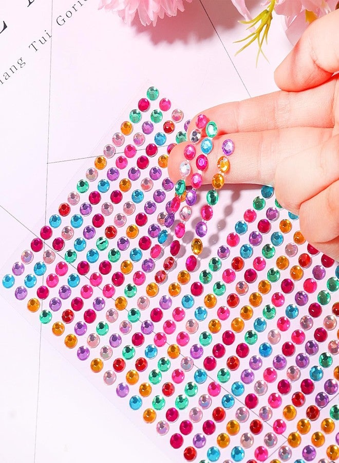 Jacnkb 3555pcs Self Adhesive Face Gems for Makeup, Festival Jewels, Hair Gems, Rhinestone Stickers for Face, Eye, Makeup, Nail, Body, Crafts 5sheets (color-3/4/5/6/8mm) - Image 4