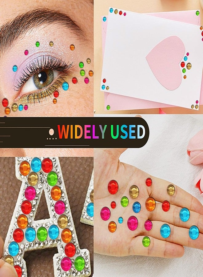 Jacnkb 3555pcs Self Adhesive Face Gems for Makeup, Festival Jewels, Hair Gems, Rhinestone Stickers for Face, Eye, Makeup, Nail, Body, Crafts 5sheets (color-3/4/5/6/8mm) - Image 5