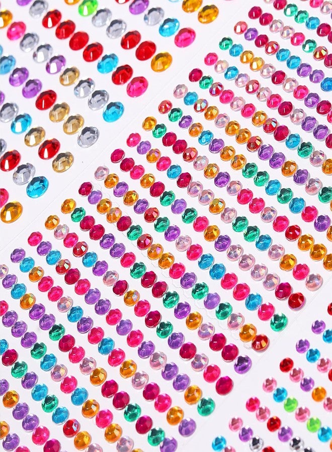 Jacnkb 3555pcs Self Adhesive Face Gems for Makeup, Festival Jewels, Hair Gems, Rhinestone Stickers for Face, Eye, Makeup, Nail, Body, Crafts 5sheets (color-3/4/5/6/8mm) - Image 3