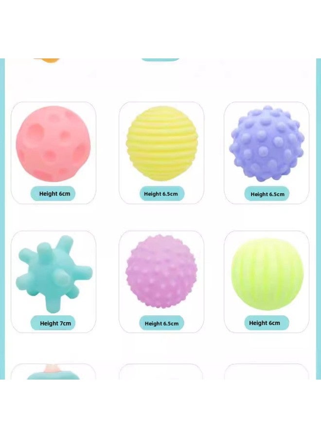 Loquat Children's Toys Ball Games Infant Hand Grab Ball Ringing Soft Rubber Water Play Toy Massage Pinch Ringing Can Be Bite-Color:Forest Animal 6/PVC Card Head Pack - Image 5