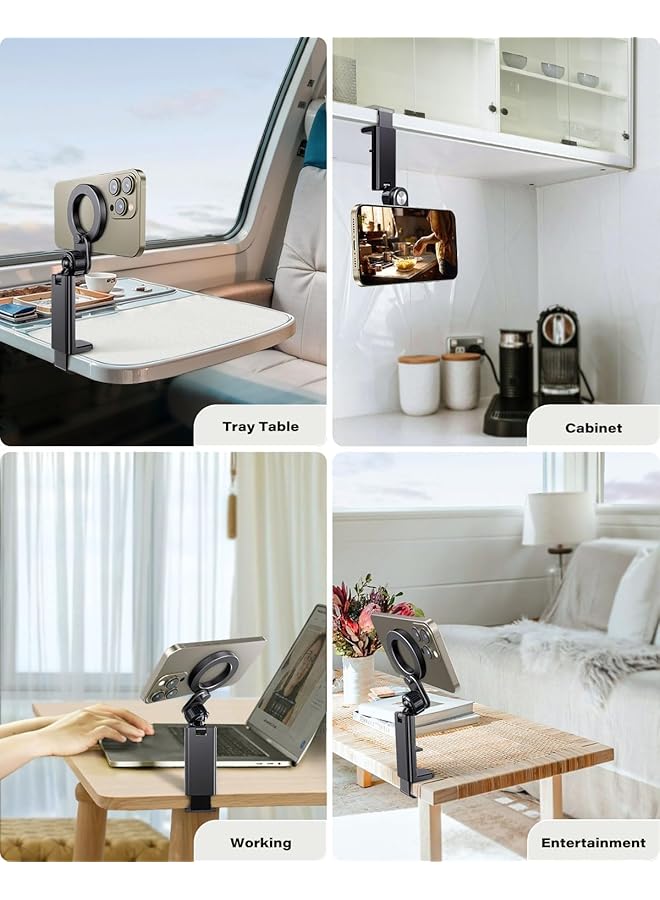 KASTWAVE For Magsafe Airplane Phone Holder Travel Essentials, Travel Essentials Phone Mount With Multi-Angle Rotation, Travel Must Haves For Flying Fit For Iphone 12 13 14 15 Series & Popsocket - Image 2