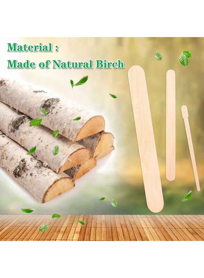 JANYUN 150 Pcs Assorted Style Eyebrow Wax Sticks Waxing Applicator Wooden Wax Spatulas Kit for Face and Small Hair Removal Sticks - Image 3