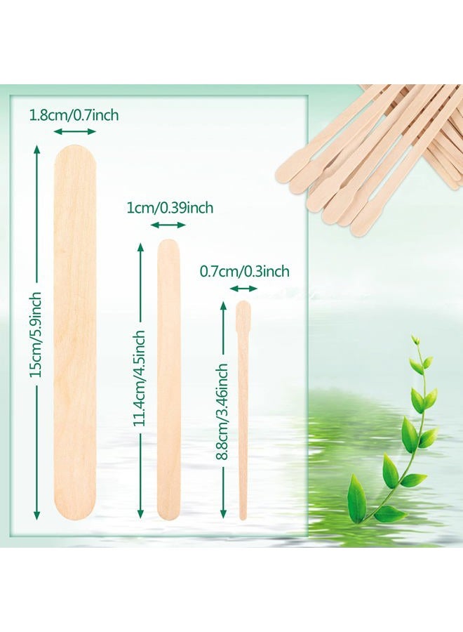 JANYUN 150 Pcs Assorted Style Eyebrow Wax Sticks Waxing Applicator Wooden Wax Spatulas Kit for Face and Small Hair Removal Sticks - Image 2