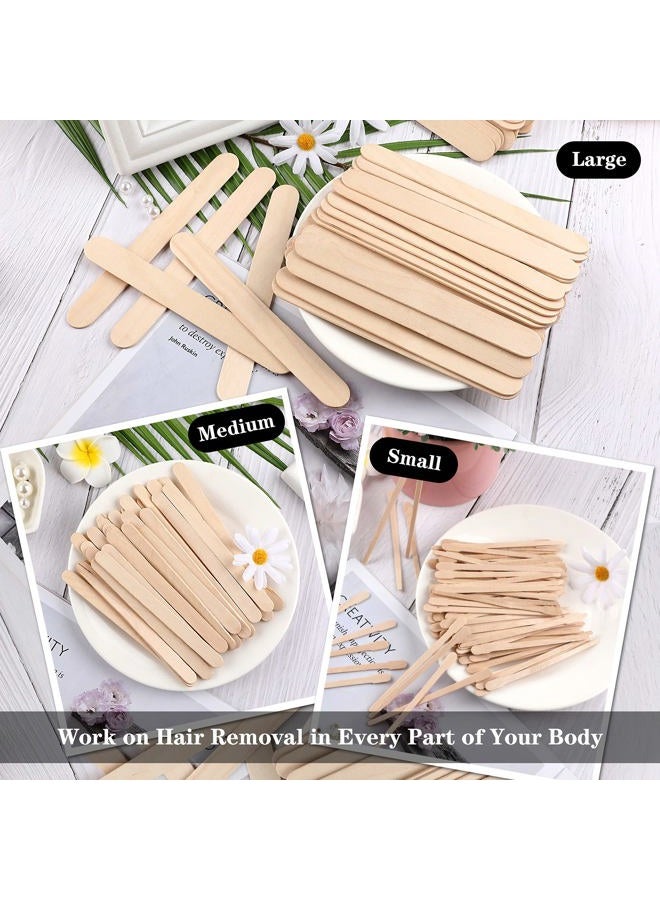 JANYUN 150 Pcs Assorted Style Eyebrow Wax Sticks Waxing Applicator Wooden Wax Spatulas Kit for Face and Small Hair Removal Sticks - Image 4