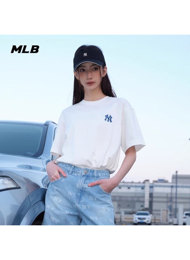 إم إل بي MLB نيويورك يانكيز Oversized تي شيرت - قاعدة أبيض مع كامو نيويورك شعار الطباعة، تناسب مريح، قماش القطن الممتاز، قمة ملابس الشارع للتصميم اليومي والعادي - Image 3