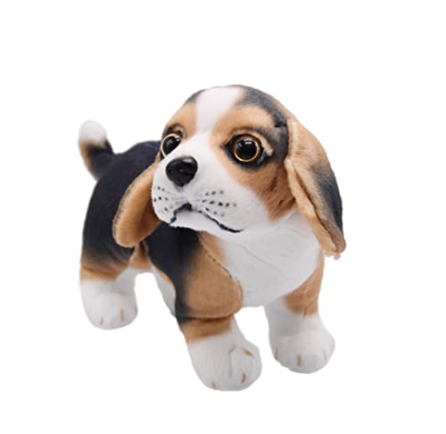 YONLIT Lifelike Beagle Stuffed Animal Animated Plush Puppy Toy Doll Super Realistic Dogs Act Like Real Excellent Gifts for Kids Birthday Party Dog Collection 9 Inches Beagle - Image 1