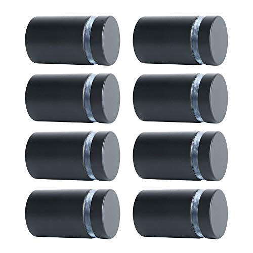 Alise 3/4"x1" Sign Standoff Screws,Wall Mount Glass Standoff Advertising Nail for Hanging Acrylic Picture Frame Glass Acrylic Signs,Stainless Steel Sign Mounting Bracket Hardware,Matte Black 8 Pcs - Image 1