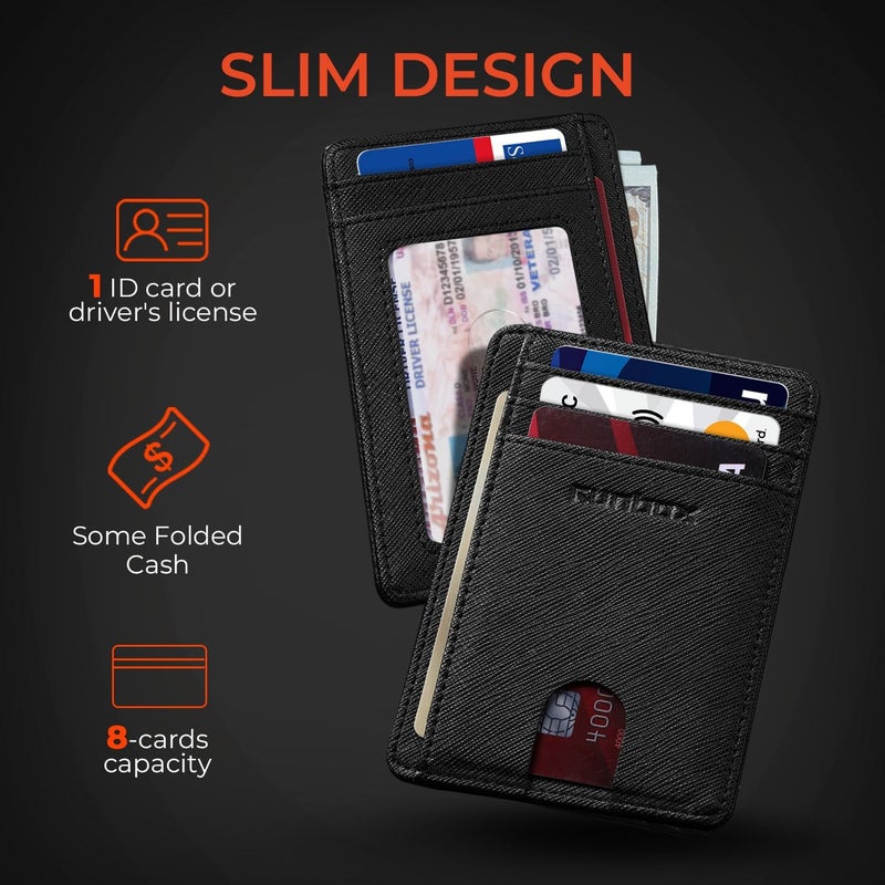 RUNBOX Slim Minimalist Front Pocket RFID Blocking Leather Wallets for Men and Women Card Holder Wallets Gifts for men - Image 3
