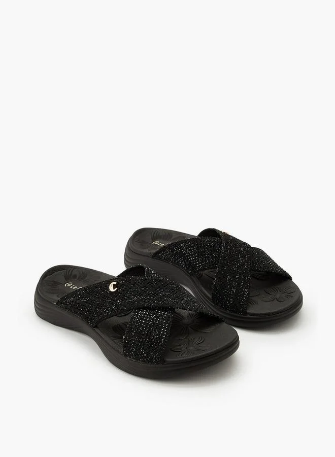 لو كونفورت Women Shimmering Accent Slip-On Sandals