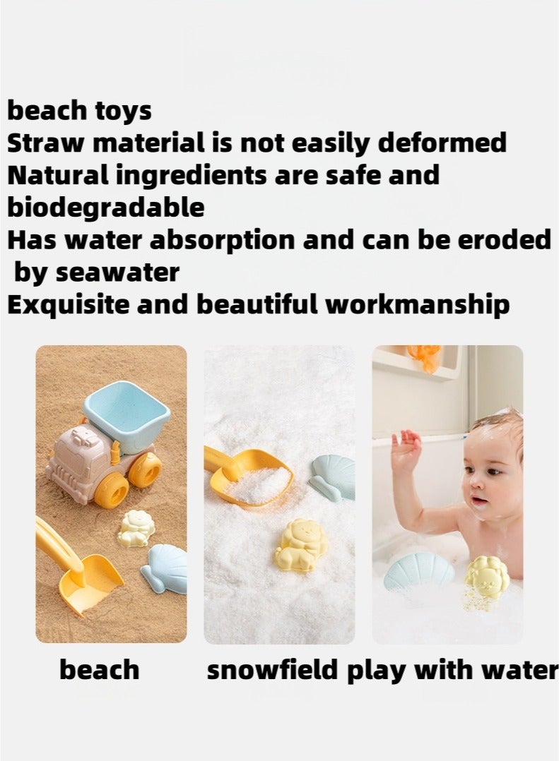 7 pcs children's beach toys, a set of tools for babies to take a shower, play in the water, dig soil, play with sand buckets, shovels, etc - Image 4