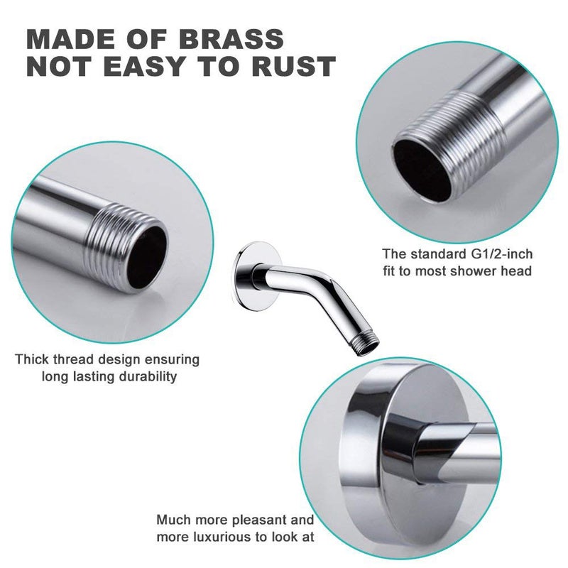 ALTON SHR20560 6INCH Brass Arm with Wall Flange Chrome - Image 4