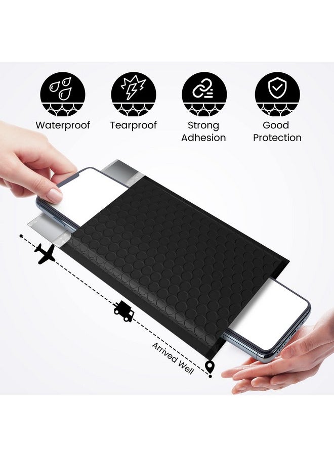 Fuxury Fuxury Black Bubble Mailers 4x8" 200 Pack Waterproof Padded Envelopes Self Seal Bubble Envelopes Usable Size 4x7" Padded Mailers for Small Business Shipping Envelope Mailers  - Image 5