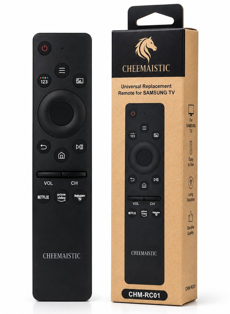 CHEEMAISTIC Universal Smart TV Remote Control Compatible for All Samsung TV LED QLED UHD SUHD HDR LCD Frame Curved Solar HDTV 4K 8K 3D TV Remote Replacement, Buttons for Netflix, Prime Video | No Voice Search - Image 1