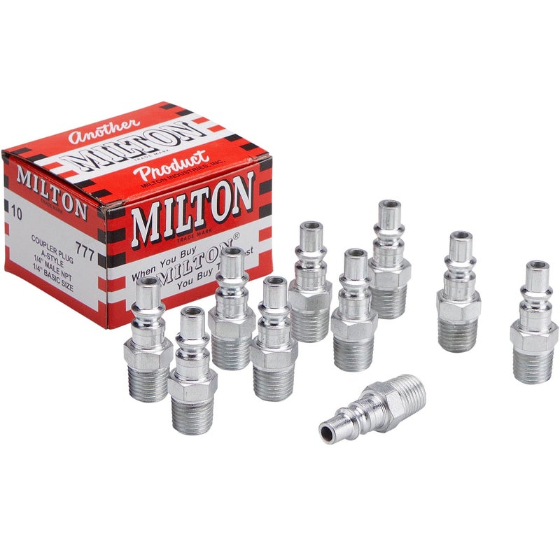 Milton 777 1/4" MNPT A Style Plug, Silver, 10 count (Pack of 1) - Image 5