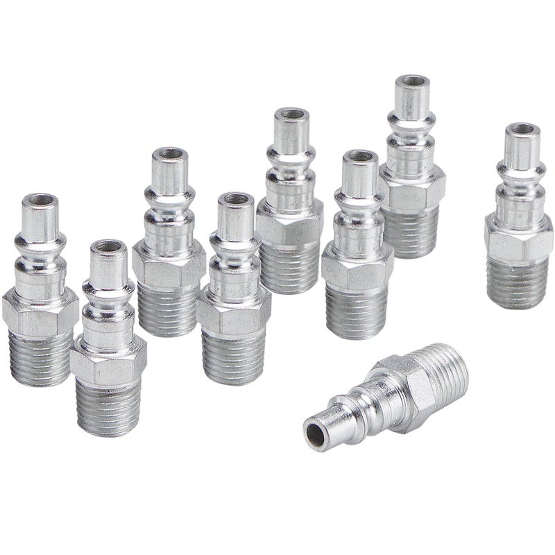 Milton 777 1/4" MNPT A Style Plug, Silver, 10 count (Pack of 1) - Image 1