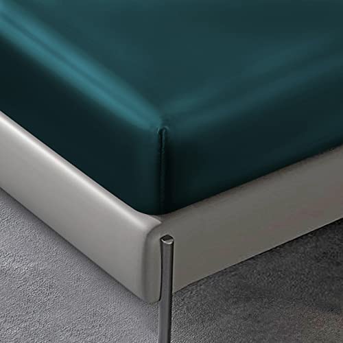 NSGZ Satin Sheets Twin XL - 3 Piece Set with Fitted, Flat Sheet & Pillowcases - Cooling, Extra Soft Satin - Teal - Image 5