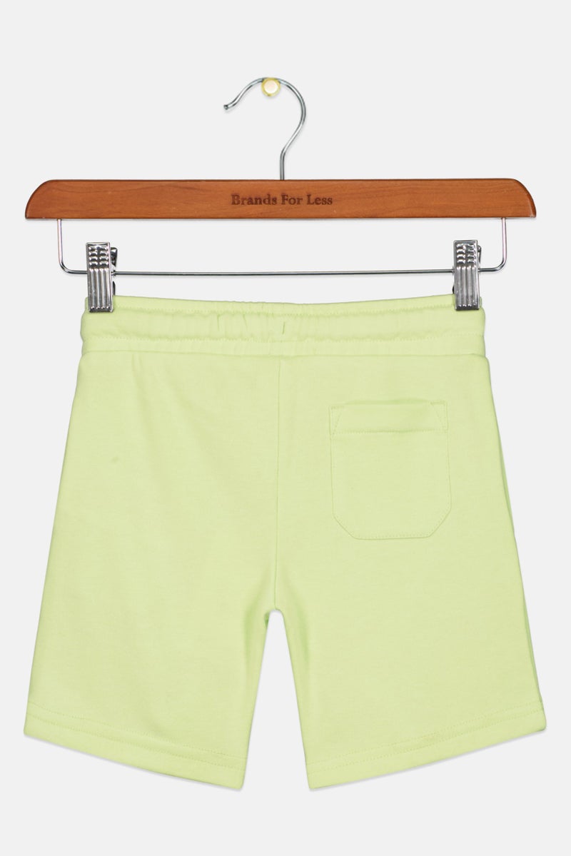 Russell Athletic Kid Boys Brand Logo Basic Shorts, Mint Green - Image 2