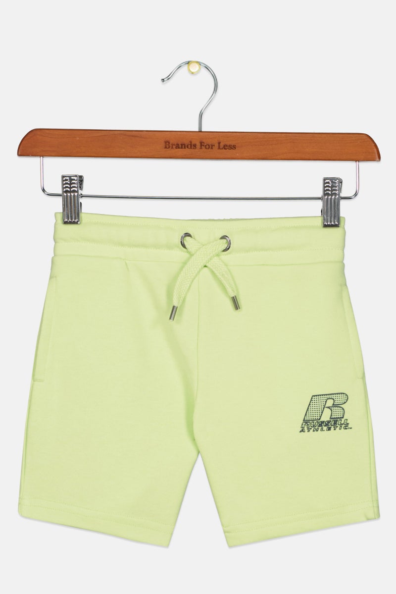 Russell Athletic Kid Boys Brand Logo Basic Shorts, Mint Green - Image 1