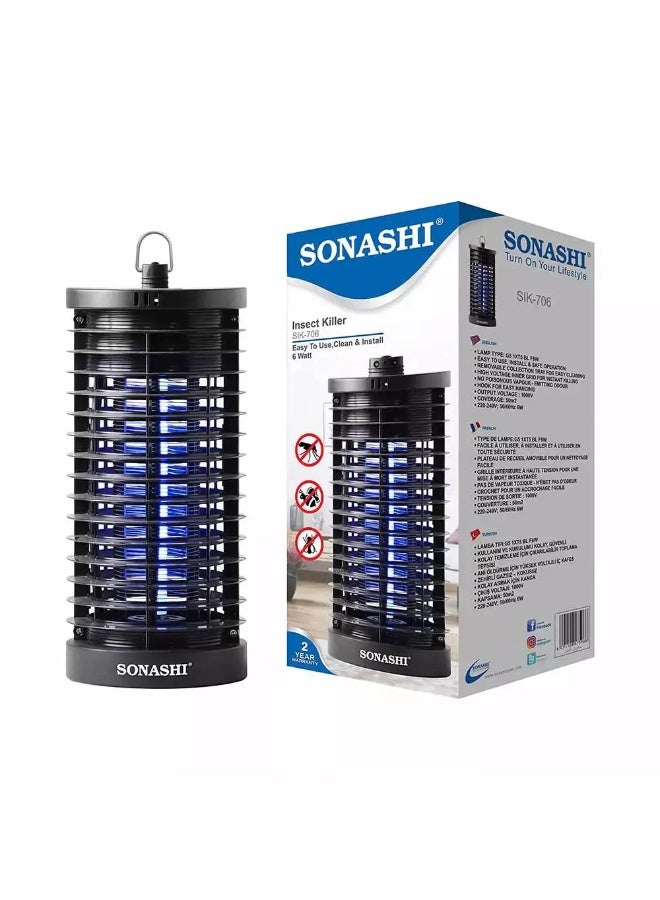 Sonashi Electronic Insect Killer SIK- 706 with Hook for Easy Hanging- Black SIK-706 Black - Image 1
