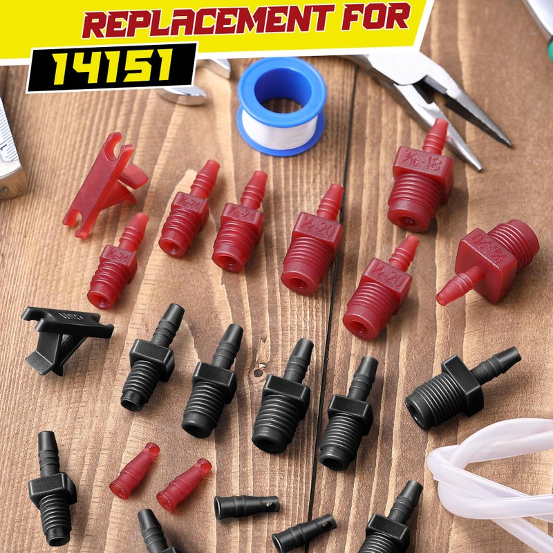 Enhon Master Cylinder Bleeder Kit Complete Brake Bleeder Kit with 22 in Clear Hose, Clip, PTFE Tape, SAE and Metric Fittings Universal Fit(29 Pcs) - Image 3