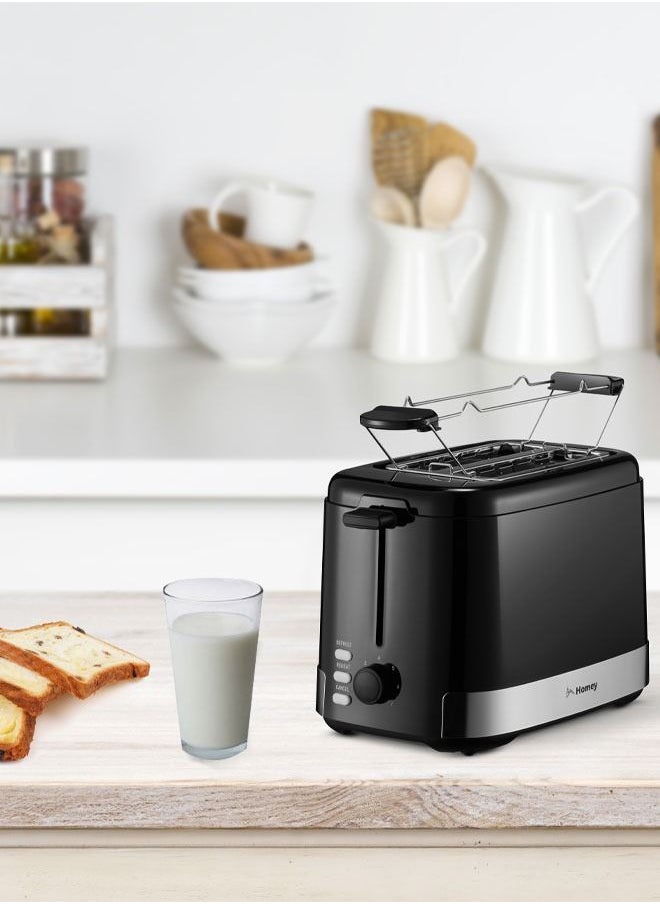 Homey Toaster 2 Slice, Bread Toasters, 7-Shade Settings,Reheat,Defrost,Cancel Function,with Removal Crumb Tray and Warming Rack