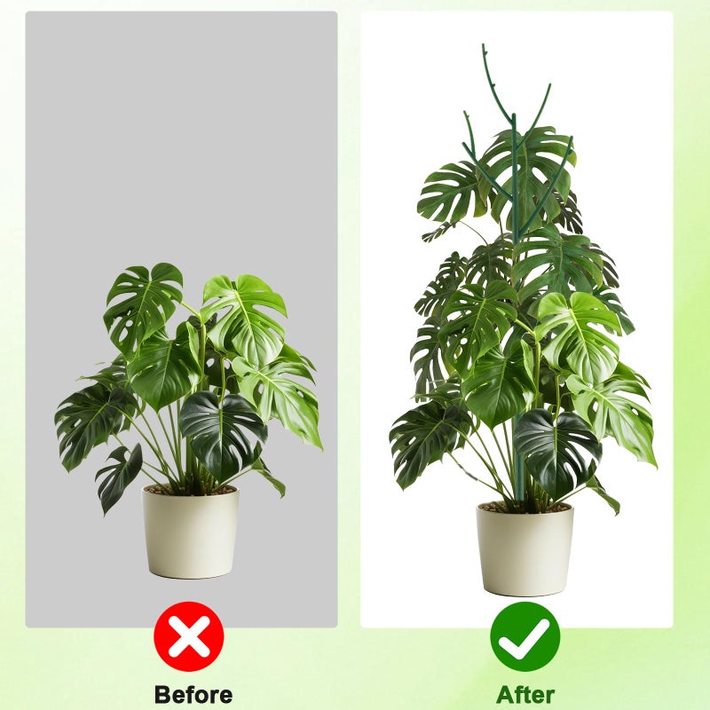PERSZEN 15 Pack Stackable Plant Support Stakes, Garden Trellis for Climbing Plants Indoor and Outdoor Use, Plant Accessories for Potted Plants Monstera, Plant Sticks for Climbing Plant Stems - Image 4