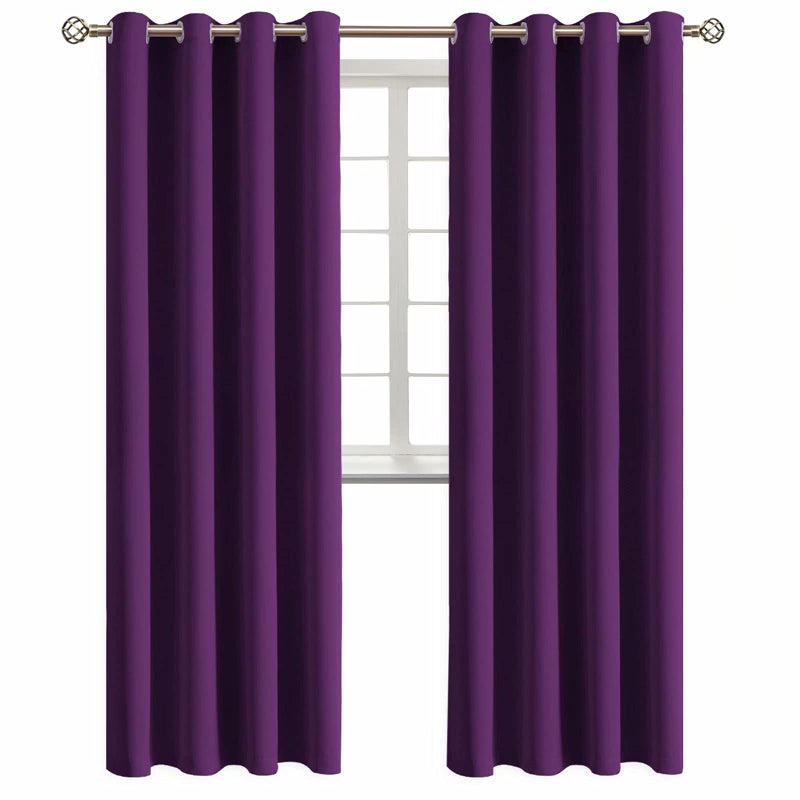 BGment الستائر التعتيم في Bression - غرفة نوم معزولة حرارية غامق ومجموعة ستارة غرفة المعيشة من لوحين (52 × 95 بوصة رويال أرجواني) - Image 1