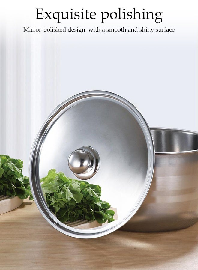 DUNISO 5-Piece Stainless Steel Pot Set,Non Stick Cookware Set with Handles,Double Ear Thickened Soup Pot Set With Steel Lid Cover,Sturdy and Durable,Easy to Clean,for Home Kitchen Camp,18/20/22/24/26cm - Image 3